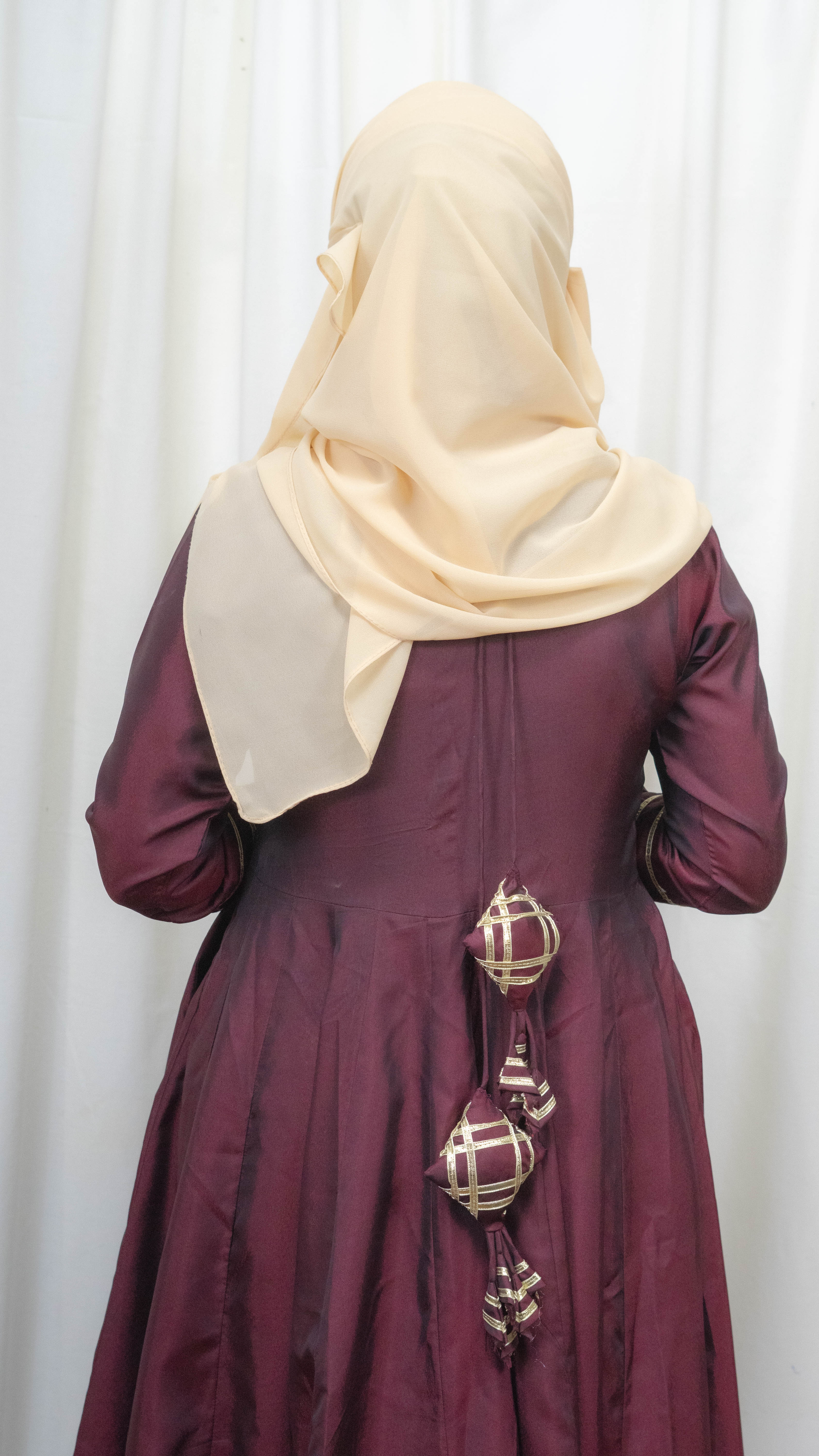 Dual Tone Silk Long Frock Dress #1