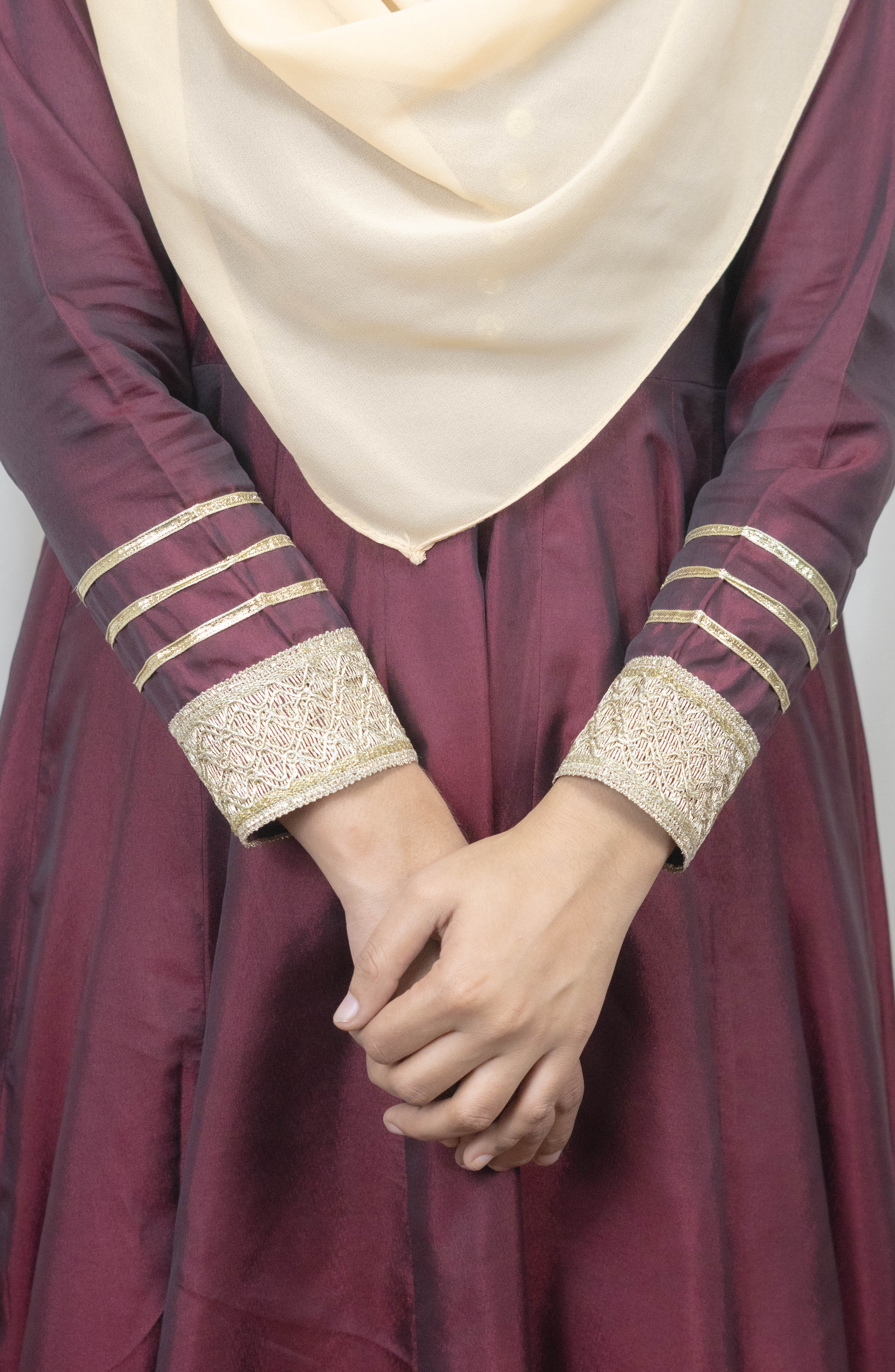 Dual Tone Silk Long Frock Dress #1