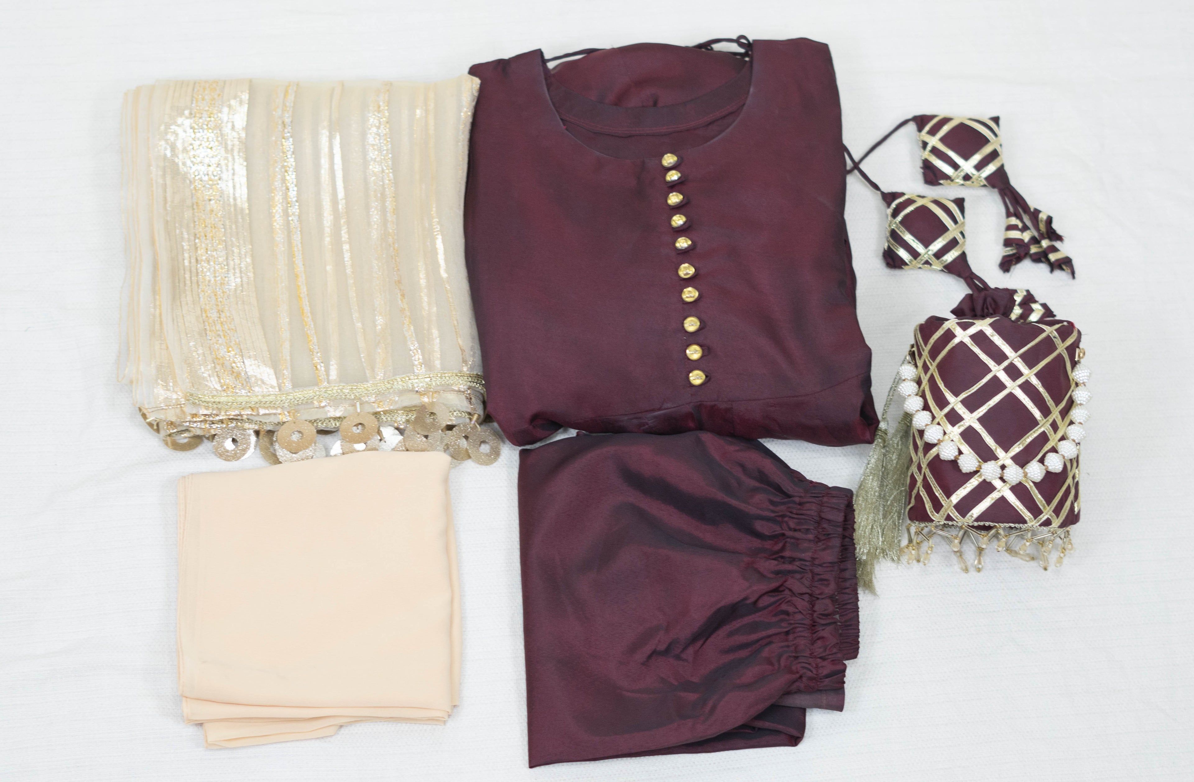 Dual Tone Silk Long Frock Dress #1