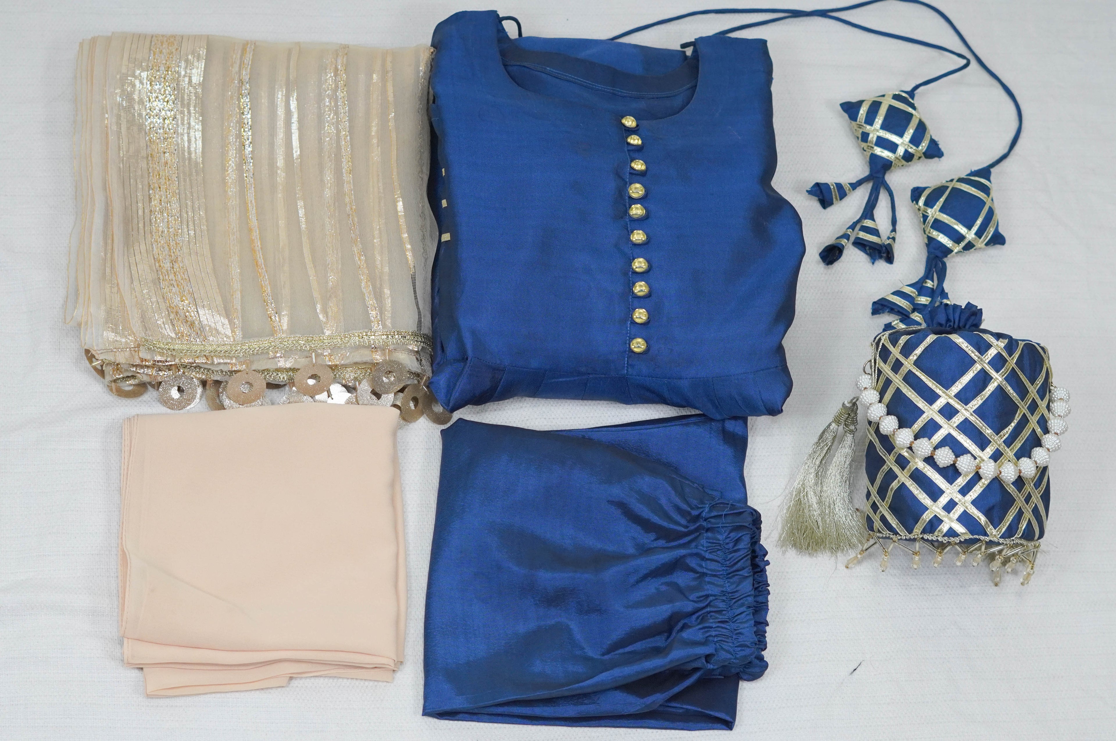 Dual Tone Silk Long Frock Dress #1